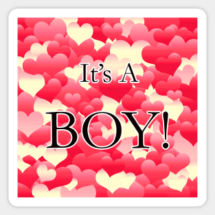 It's A Boy! Red Hearts Sticker